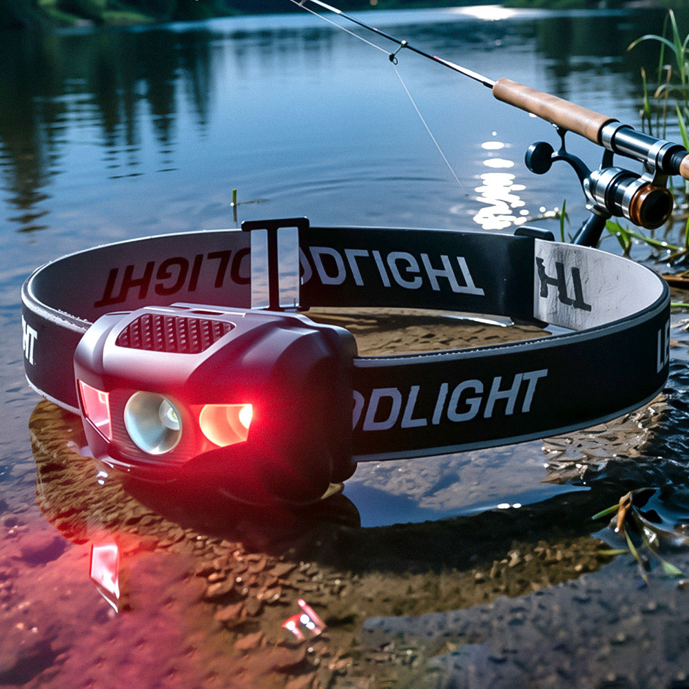 Fish Finder Battery - Neueste Angel-Stirnlampe mit 4 Modi, Wasserdichte